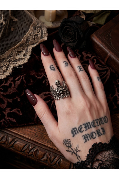 ARBABAG&ACCESSORY Zamak Metal (0 Nickel) Gothic Style Unisex Ring