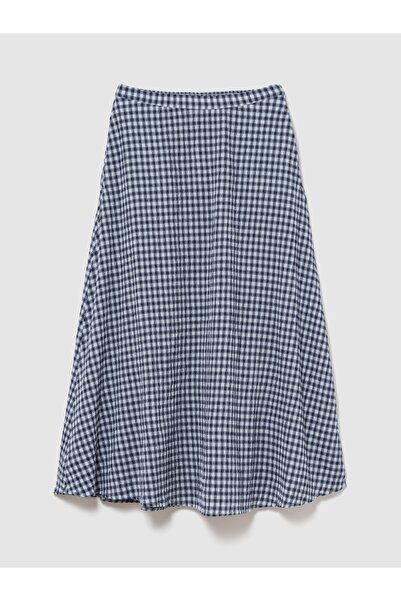 GAP Kadın Mavi Gingham Maxi Etek
