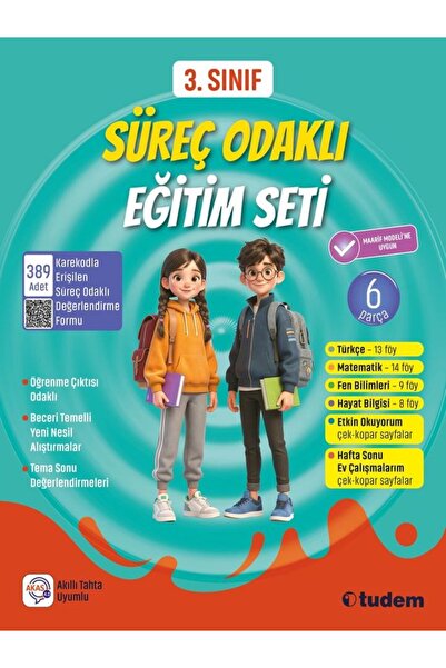Tudem Yayınları 3. Sınıf Süreç Odaklı Eğitim Seti ( 6 Parça) Maarif Modeli YENİ