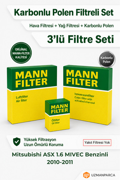 Mann-Filter Mitsubishi ASX 1.6 MIVEC Benzinli 2010-2011 MANN Filtre Seti (3’l...