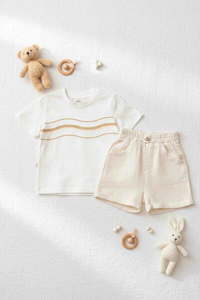 The Nest Kids طقم شورتات أطفال عضوية من ساند ويف