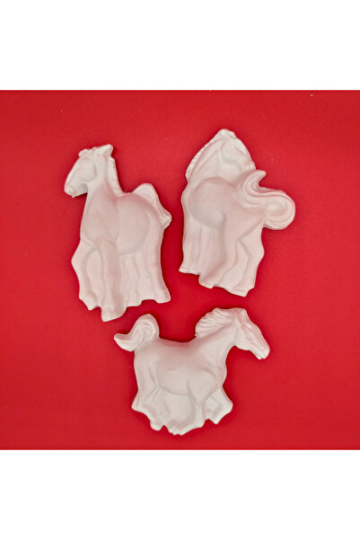 CREATIVITATEPLUS Set 3 figurine din ipsos Cai, 9x7cm