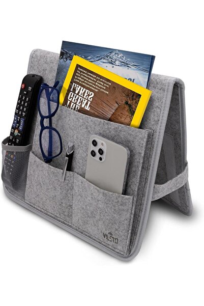 Other VILSTO Felt Bedside Storage Caddy, Light Grey