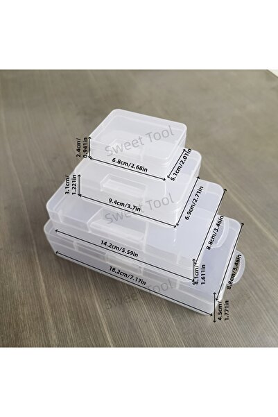 Choice 4PCS 4PCS Small Storage Container Box Clear Plastic Rectangle Organize...