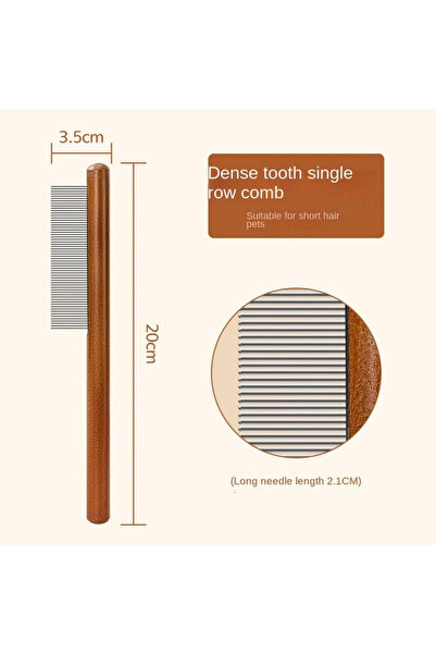 choice2 A Cat Comb Cat Accessories Stainless Steel Pet Hair Remover Wooden Ha...