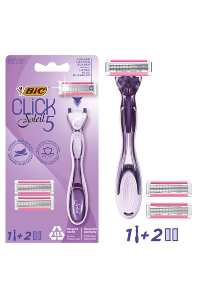 Bic Click Soleil 5 Kadın Tıraş Bıçağı 5 Bıçaklı 1 Sap + 2 Yedek Başlık