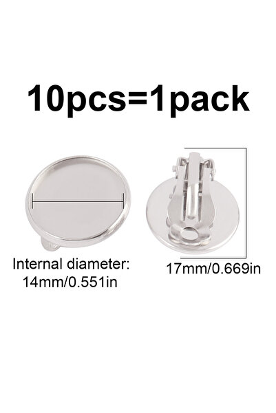 Choice7 D3173 10Pcs Gold Stainless Steel Ear Clip Blank Base Cabochon Cameo B...