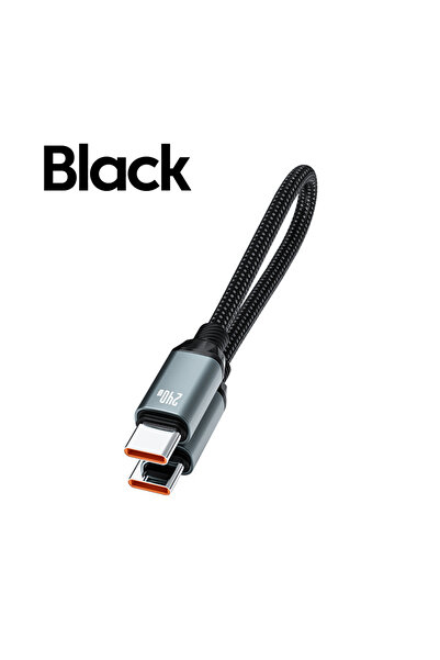 Choice كابل USB-C إلى USB-C قصير أسود بطول 0.2 متر وقدرة 240 واط، شحن سريع لأ...