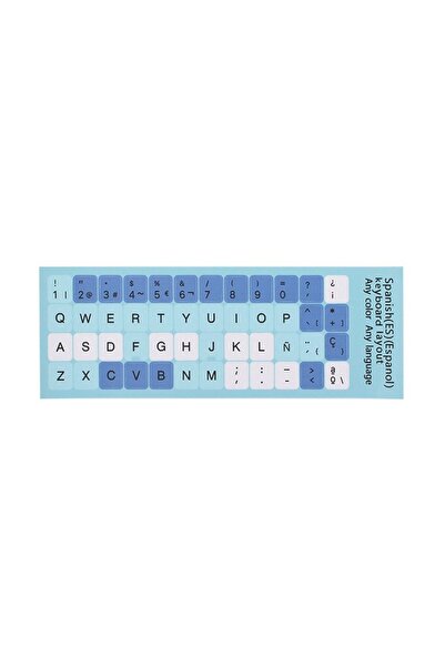 Choice5 Cyan-Spanish Keyboard Sticker Russian Letter Spanish English Desk Com...