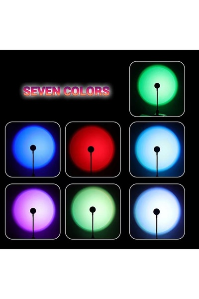 Choice3 ضوء غروب الشمس بـ 7 ألوان RGB مع منفذ USB، إضاءة للتصوير الذاتي بالها...