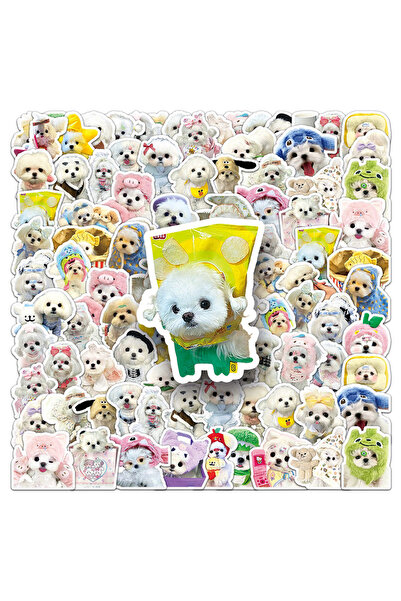 choice2 50PCS 10/30/50pcs Cute Dog Maltese Stickers Waterproof Graffiti Decal...