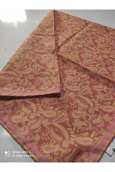 Butik Silkhome pamuklu organik soft eşarp tok durur ütü istemez kiremit rengi