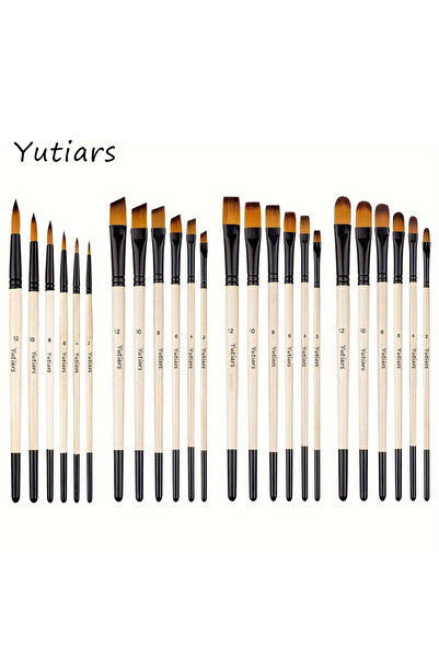 Choice 24 pcs 24pcs Premium Paint Brush Set, Artist Series, Nylon Bristles wi...
