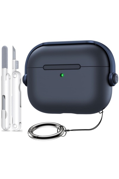 Choice7 حافظة سماعات AirPods Pro 3 باللون الأزرق مع قفل آمن وتصميم سماعات موس...