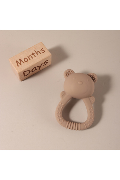 Choice4 camel Hot sale cute bear baby rattle silicone teether 0-1 year toy