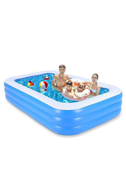 Velaris Piscina gonflabilă de familie 260 cm - 3 inele, Confort și siguranță