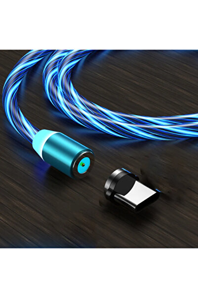 choice2 1m Blue Tutew LED Magnetic Flow Luminous Lighting Charging Mobile Pho...