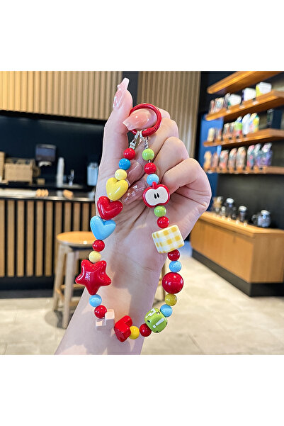 Choice red Cross-Border Colorful Beaded Star & Heart Phone Chain - Cute Girly...