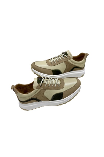 SULA Men's Genuine Leather Beige Inner Leather Lining Eva Sole Casual Shoes w...