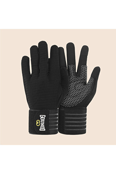 choice2 L black 2PC Full-finger Fitness Gloves Sports Breathable Wristbands W...
