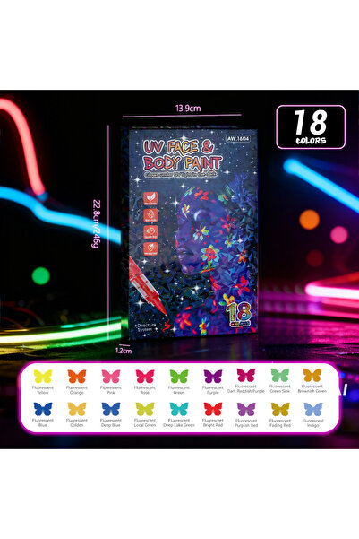 choice2 18 colors 8/12/18 Colors Colorful Luminous Pen Set Human Face Paint P...