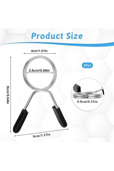 Choice مشبك زنبركي للدمبل والبار بقطر 2.5 سم، قطعتان، مشابك أوزان لرفع الأثقا...