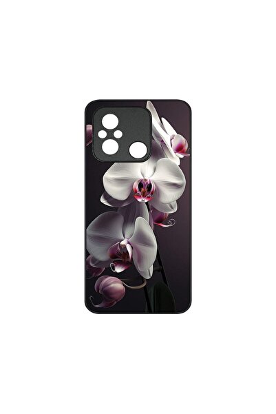 bestcase Тънък стъклен калъф, съвместим с Xiaomi Redmi 12C, Бяла орхидея, HD ...