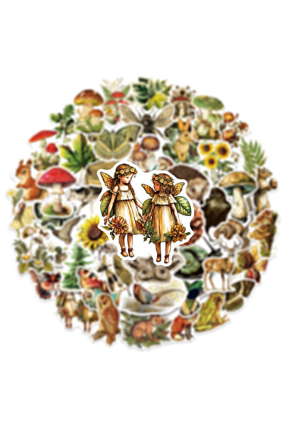 Choice AX2-100PCS 50/100PCS Retro Animal & Plant Graffiti Stickers Water Cup ...