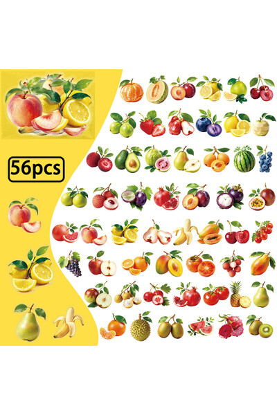 Choice 56PCS 56 Pcs New Realistic Fruit Clear PET Stickers - Kids' Crafts & S...