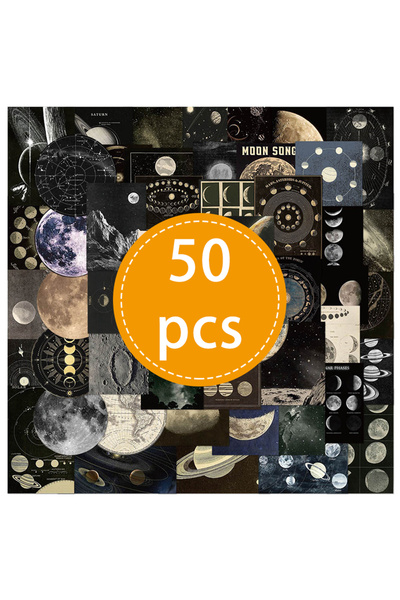 Choice 50 قطعة - TZ-247 ملصقات كوكبات فضائية عتيقة بتصميم جمالي للدفاتر والحق...