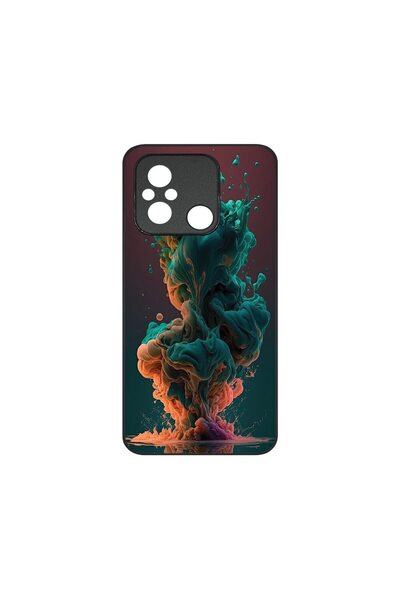 bestcase Тънък стъклен калъф, съвместим с Xiaomi Redmi 12C, течни цветове, HD...
