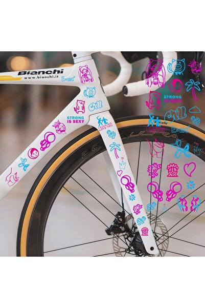 Choice MULTI 1pc 1pc Colorful Graffiti Bike Stickers Cartoon Reflective Water...