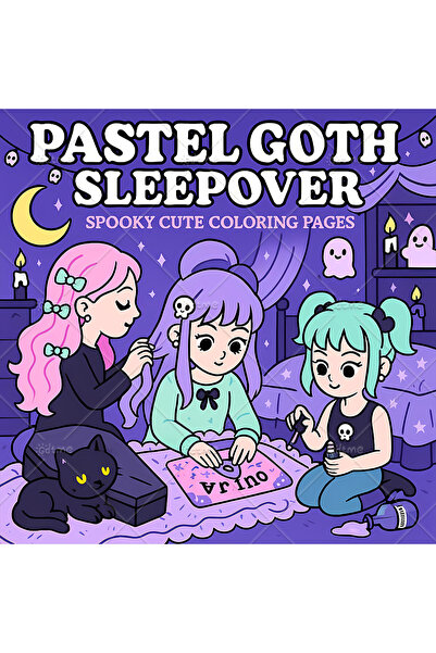 Choice MULTI PASTEL GOTH SLEEPOVER SPOOKY Coloring Book for Adults Featuring ...