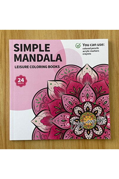 Choice Simple Mandala 24 Pages, Mandala Flower Coloring Book Creative Color M...