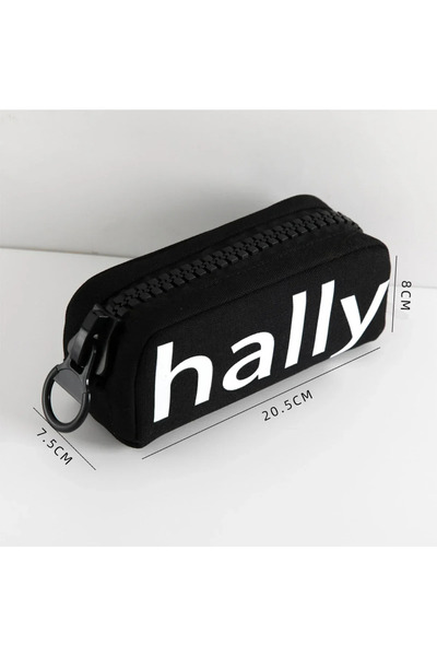 Choice1 black Simple Canvas Large Zipper Pencil Case Creative Large Capacity ...