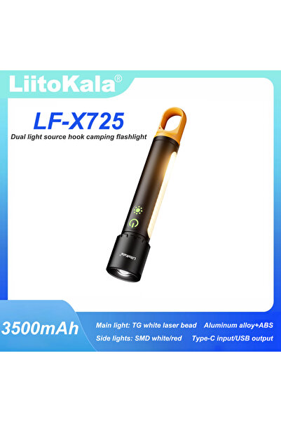 Choice مصباح يدوي ليتو كالا LF-X725 قابل للتكبير والتصغير مع أضواء جانبية قاب...