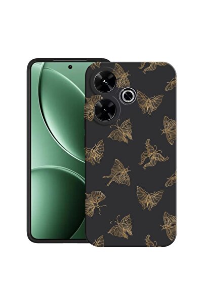 bestcase Husă pentru Xiaomi Redmi 13x cu Design Fluture Auriu, TPU Mat Ultra ...