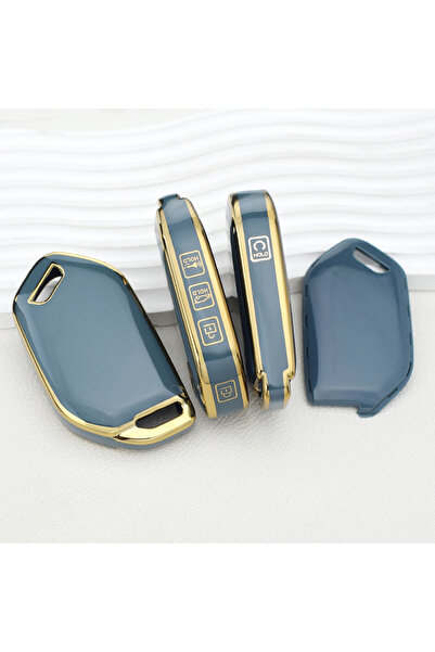Choice15 غطاء مفتاح سيارة رمادي اللون بـ 4/5/6/7/8/9 أزرار لسيارات كيا كارنيف...