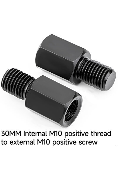 Choice5 Clockwise M10-30 2PCS Longer Extension Black Motorcycle Rear Mirror A...