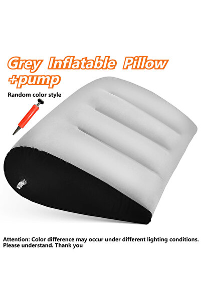 Choice1 Grey and pump Inflatable Wedge Pillow for Travel Lightweight Lumbar L...