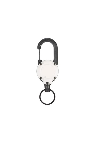 Choice white 1pcs Heavy Duty Retractable Pull Badges ID Reel Carabiner Key Ch...