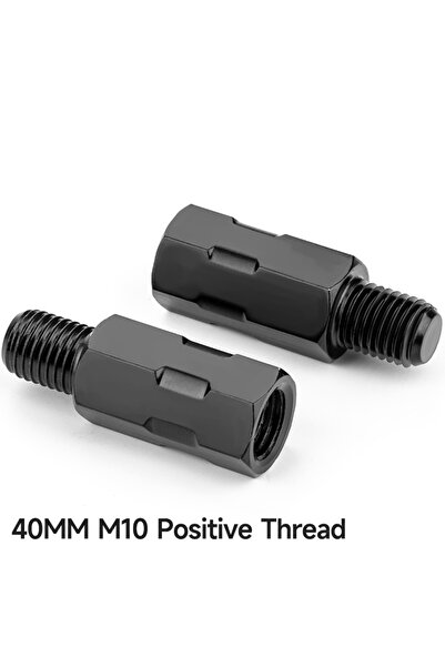 Choice14 Clockwise M10-40 2PCS Longer Extension Black Motorcycle Rear Mirror ...