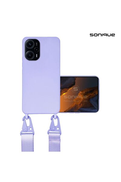 Sonique Θήκη Σιλικόνης με Strap CarryHang Xiaomi Poco F5 5G Λιλά