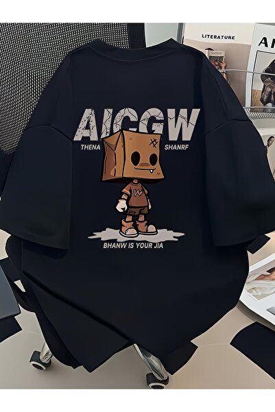 Le Savu تي شيرت Aicgw مطبوع عليه رسومات للجنسين مقاس كبير