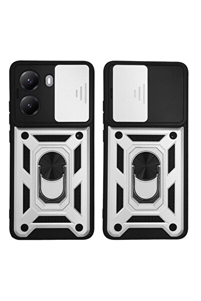 Sonique Θήκη Ring Armor CamPro για Xiaomi Poco X7 Pro 5G Ασημί
