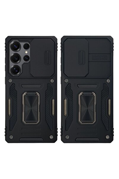 Sonique Θήκη Ring Armor CamShield για Samsung Galaxy S25 Ultra Μαύρο
