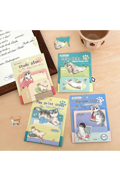 Choice3 4 Styles 160 Sheets 40/160 Sheets Post-it Cartoon Cat Planner Post-it...