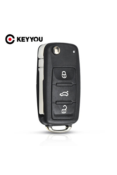 Choice 3 Buttons KEYYOU 10PCS Flip Remote Folding Key Shell Case For VW VOLKS...