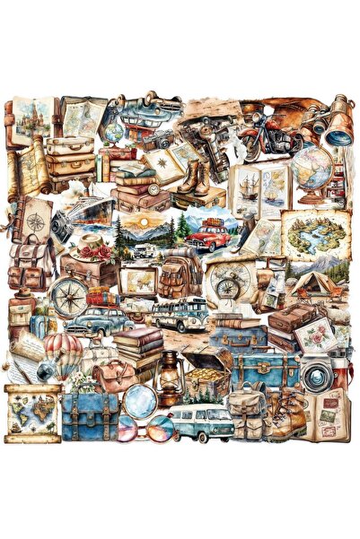 Choice 50PCS 50PCS Retro Travel Stickers Graffiti Stickers DIY Diary Phone Ca...
