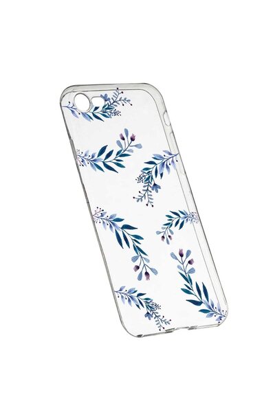 bestcase Силиконов калъф, Прозрачен, Тънък, Сини цветя, 116, Xiaomi Redmi Not...